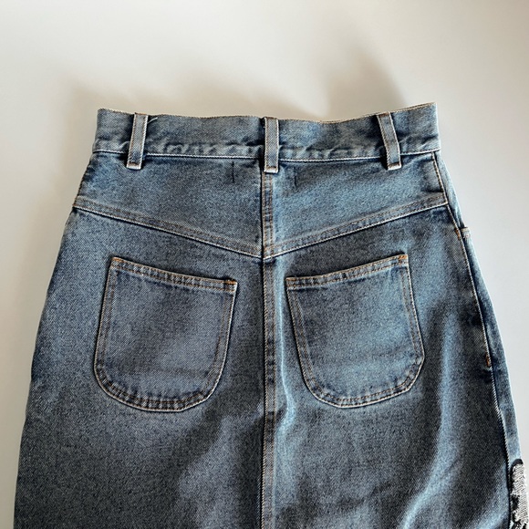 Anthropologie Dhruv Kapoor Sequin Denim Maxi Skirt - Picture 13 of 15